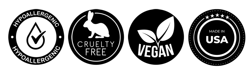Πιστοποιήσεις προϊόντων: Hypoallergenic, Cruelty Free, Vegan, Made in USA